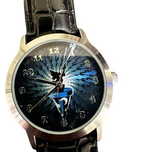 Disney Fantasia Mickey Mouse Black and Silver Watch with Blue Dial